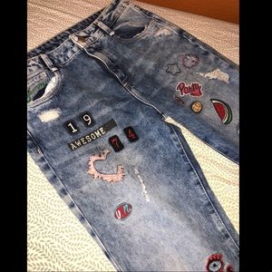Zara Jeans with fun patches